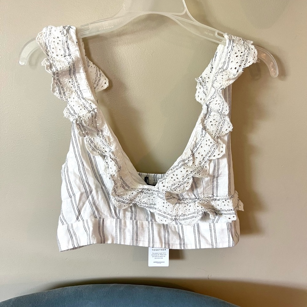 American Eagle Ruffle Crop Top